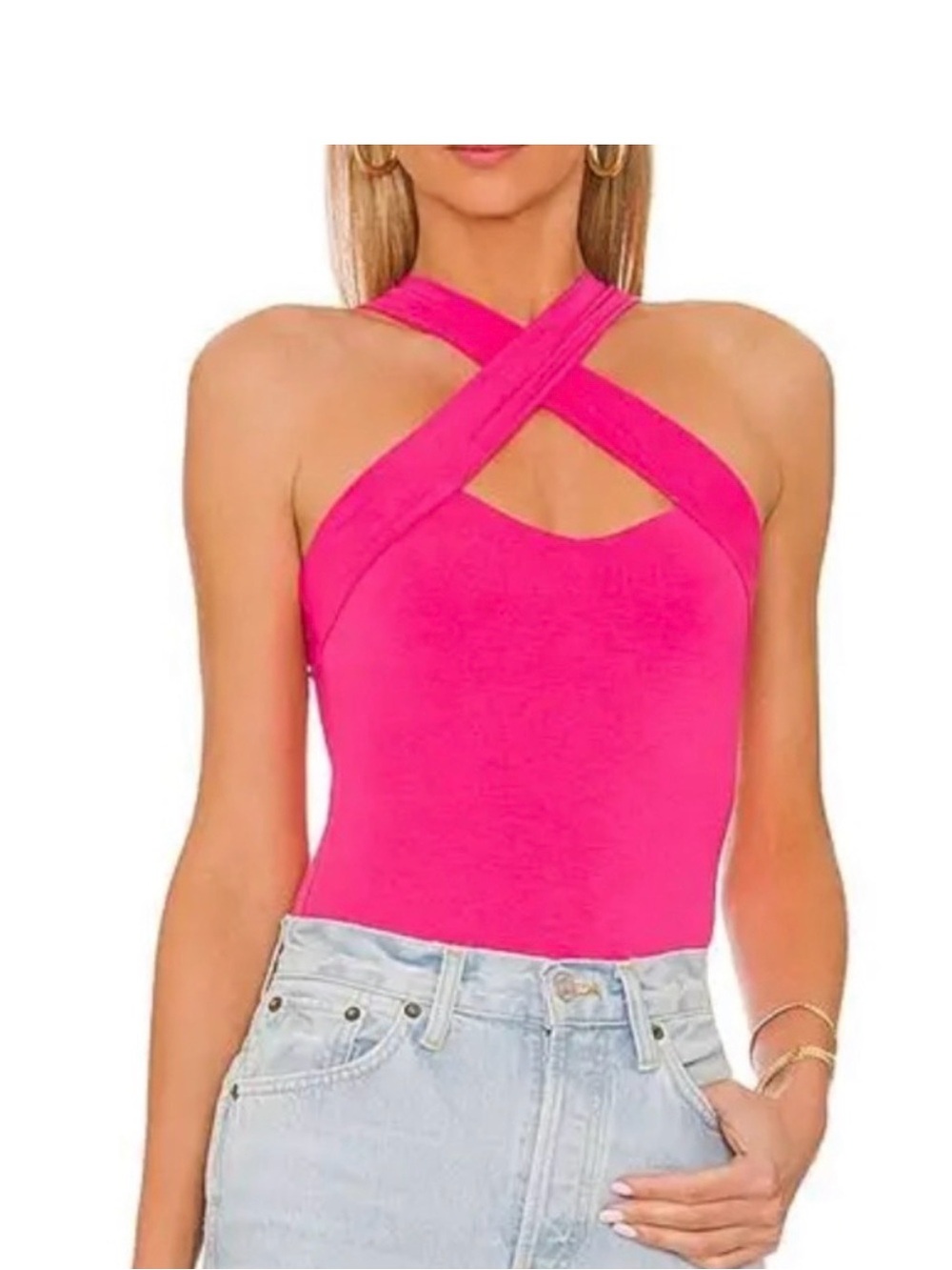 superdown Hot Pink Twist Bodysuit